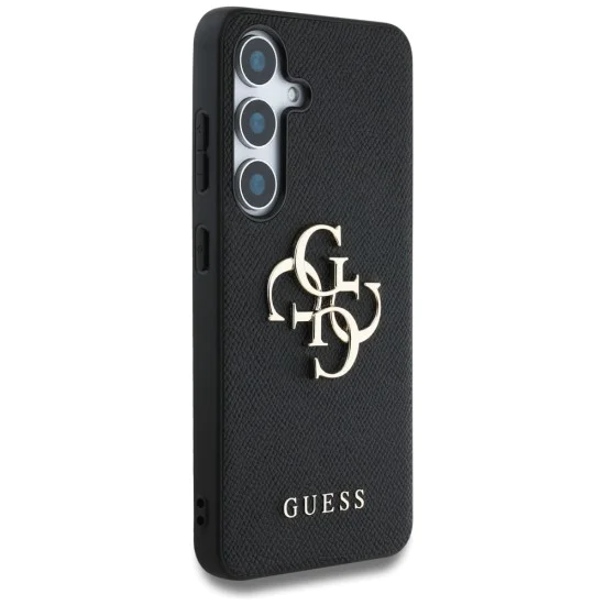 Калъф за Samsung Galaxy S25 - Guess - Hardcase 4G Grained Big and Classic Logo (GUHCS25SPGT4MBK) - Черен