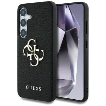 Калъф за Samsung Galaxy S25 - Guess - Hardcase 4G Grained Big and Classic Logo (GUHCS25SPGT4MBK) - Черен