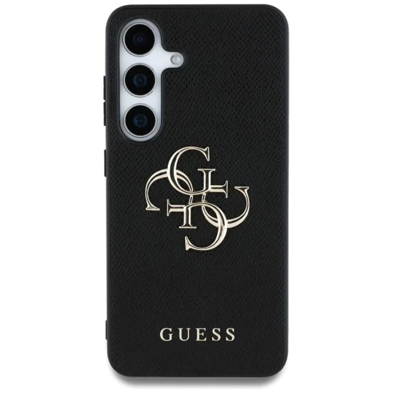 Калъф за Samsung Galaxy S25 - Guess - Hardcase 4G Grained Big and Classic Logo (GUHCS25SPGT4MBK) - Черен