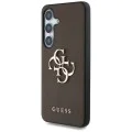 Калъф за Samsung Galaxy S25 - Guess - Hardcase 4G Grained Big and Classic Logo (GUHCS25SPGT4MBW) - Кафяв
