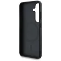 Калъф за Samsung Galaxy S25 - Guess - Peony Grained Hot Stamp Triangle Logo MagSafe (GUHMS25SPGBTMK) - Черен