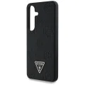 Калъф за Samsung Galaxy S25 - Guess - Peony Grained Hot Stamp Triangle Logo MagSafe (GUHMS25SPGBTMK) - Черен