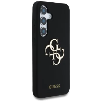 Калъф за Samsung Galaxy S25 - Guess - Силиконов 4G Big Metal Logo (GUHCS25SS4SMDK) - Черен