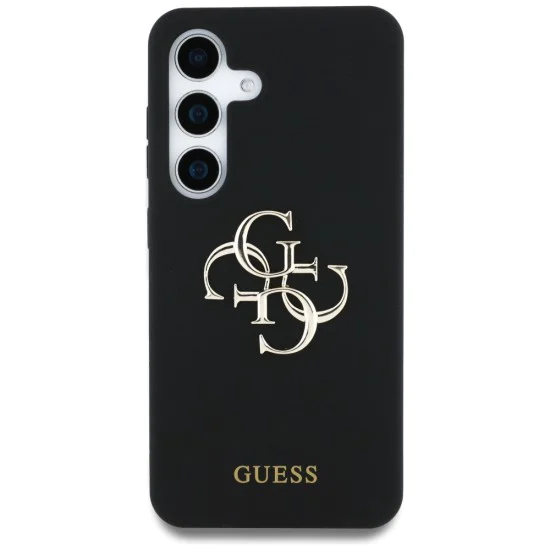Калъф за Samsung Galaxy S25 - Guess - Силиконов 4G Big Metal Logo (GUHCS25SS4SMDK) - Черен