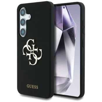 Калъф за Samsung Galaxy S25 - Guess - Силиконов 4G Big Metal Logo (GUHCS25SS4SMDK) - Черен