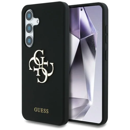 Калъф за Samsung Galaxy S25 - Guess - Силиконов 4G Big Metal Logo (GUHCS25SS4SMDK) - Черен