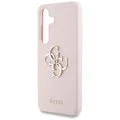 Калъф за Samsung Galaxy S25 - Guess - Силиконов 4G Big Metal Logo (GUHCS25SS4SMDP) - Розов
