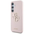 Калъф за Samsung Galaxy S25 - Guess - Силиконов 4G Big Metal Logo (GUHCS25SS4SMDP) - Розов
