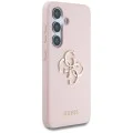 Калъф за Samsung Galaxy S25 - Guess - Силиконов 4G Big Metal Logo (GUHCS25SS4SMDP) - Розов