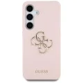 Калъф за Samsung Galaxy S25 - Guess - Силиконов 4G Big Metal Logo (GUHCS25SS4SMDP) - Розов