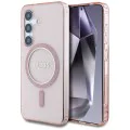Калъф за Samsung Galaxy S25 - Guess - IML Glitter Circle MagSafe (GUHMS25SHFGEREP) - Розов