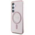 Калъф за Samsung Galaxy S25 - Guess - IML Glitter Circle MagSafe (GUHMS25SHFGEREP) - Розов