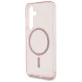 Калъф за Samsung Galaxy S25 - Guess - IML Glitter Circle MagSafe (GUHMS25SHFGEREP) - Розов