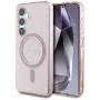 Калъф за Samsung Galaxy S25 - Guess - IML Glitter Circle MagSafe (GUHMS25SHFGEREP) - Розов
