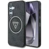 Калъф за Samsung Galaxy S25 - Guess - IML Metal Glitter 4G Circle Triangle MagSafe (GUHMS25SHG4PRTGK) - Черен