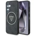 Калъф за Samsung Galaxy S25 - Guess - IML Metal Glitter 4G Circle Triangle MagSafe (GUHMS25SHG4PRTGK) - Черен