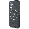 Калъф за Samsung Galaxy S25 - Guess - IML Metal Glitter 4G Circle Triangle MagSafe (GUHMS25SHG4PRTGK) - Черен