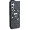 Калъф за Samsung Galaxy S25 - Guess - IML Metal Glitter 4G Circle Triangle MagSafe (GUHMS25SHG4PRTGK) - Черен