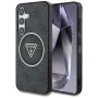 Калъф за Samsung Galaxy S25 - Guess - IML Metal Glitter 4G Circle Triangle MagSafe (GUHMS25SHG4PRTGK) - Черен