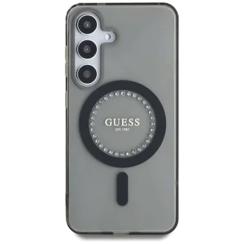 Калъф за Samsung Galaxy S25 - Guess - IML Rhinestones MagSafe (GUHMS25SPFTDTEK) - Черен