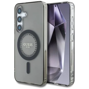 Калъф за Samsung Galaxy S25 - Guess - IML Rhinestones MagSafe (GUHMS25SPFTDTEK) - Черен