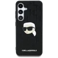 Калъф за Samsung Galaxy S25 - Karl Lagerfeld - Hardcase Monogram Leather (KLHCS25SPGKLKIPK) - Karl Head Pin