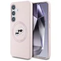 Калъф за Samsung Galaxy S25 - Karl Lagerfeld - Silicone Double Heads (KLHMS25SSKCHTCP) - Розов