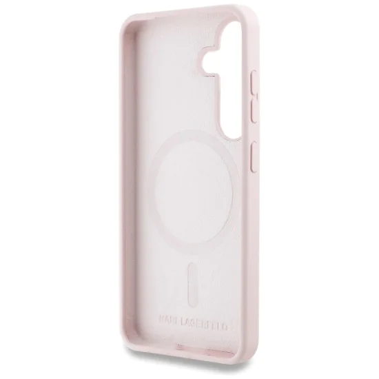 Калъф за Samsung Galaxy S25 - Karl Lagerfeld - Silicone Double Heads (KLHMS25SSKCHTCP) - Розов