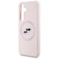 Калъф за Samsung Galaxy S25 - Karl Lagerfeld - Silicone Double Heads (KLHMS25SSKCHTCP) - Розов