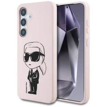 Калъф за Samsung Galaxy S25 - Karl Lagerfeld - Silicone Graffiti MagSafe (KLHMS25SPNYKGRTP) - Ikonik Розов