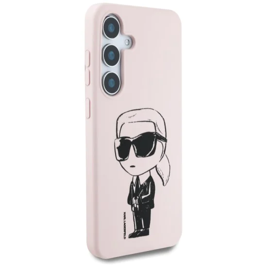 Калъф за Samsung Galaxy S25 - Karl Lagerfeld - Silicone Graffiti MagSafe (KLHMS25SPNYKGRTP) - Ikonik Розов