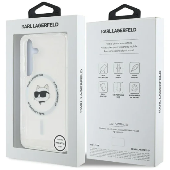 Калъф за Samsung Galaxy S25 - Karl Lagerfeld - IML MagSafe (KLHMS25SHLSCHH) - Choupette`s Head