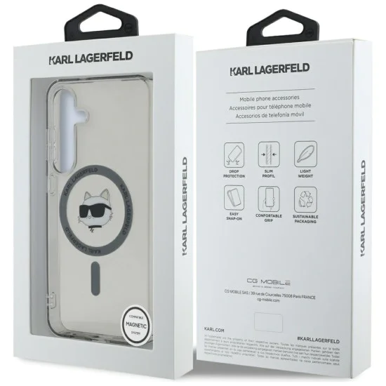 Калъф за Samsung Galaxy S25 - Karl Lagerfeld - IML MagSafe (KLHMS25SHLSCHK) - Choupette`s Head