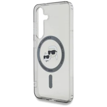 Калъф за Samsung Galaxy S25 - Karl Lagerfeld - IML MagSafe (KLHMS25SHLSKCK) - Metal Karl&Choupette Heads