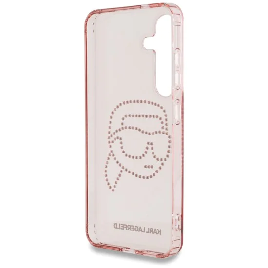 Калъф за Samsung Galaxy S25 - Karl Lagerfeld - IML Rhinestones (KLHCS25SHKHDCELP) - Pink Karl Head