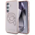 Калъф за Samsung Galaxy S25 - Karl Lagerfeld - IML Rhinestones (KLHCS25SHKHDCELP) - Pink Karl Head