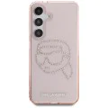 Калъф за Samsung Galaxy S25 - Karl Lagerfeld - IML Rhinestones (KLHCS25SHKHDCELP) - Pink Karl Head