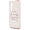 Калъф за Samsung Galaxy S25 - Karl Lagerfeld - IML Rhinestones (KLHCS25SHKHDCELP) - Pink Karl Head
