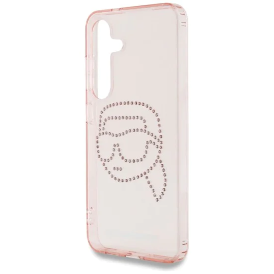 Калъф за Samsung Galaxy S25 - Karl Lagerfeld - IML Rhinestones (KLHCS25SHKHDCELP) - Pink Karl Head