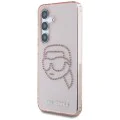 Калъф за Samsung Galaxy S25 - Karl Lagerfeld - IML Rhinestones (KLHCS25SHKHDCELP) - Pink Karl Head