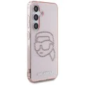 Калъф за Samsung Galaxy S25 - Karl Lagerfeld - IML Rhinestones (KLHCS25SHKHDCELP) - Pink Karl Head