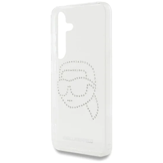 Калъф за Samsung Galaxy S25 - Karl Lagerfeld - IML Rhinestones (KLHCS25SHKHDCELT) - Transparent Karl Head
