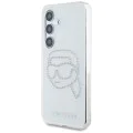 Калъф за Samsung Galaxy S25 - Karl Lagerfeld - IML Rhinestones (KLHCS25SHKHDCELT) - Transparent Karl Head