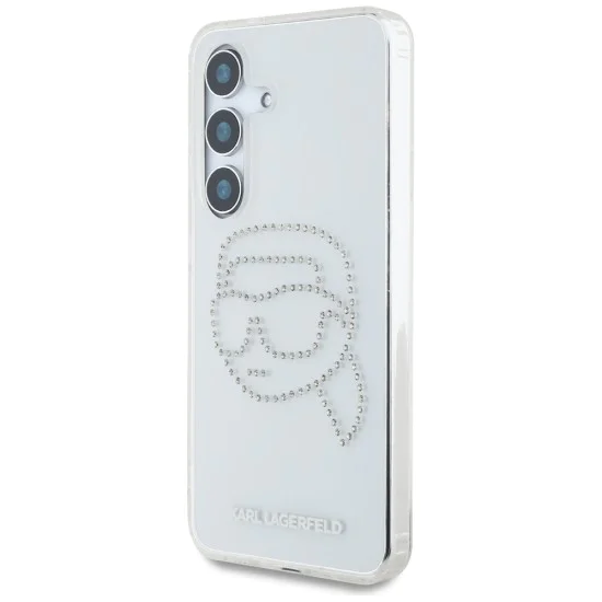 Калъф за Samsung Galaxy S25 - Karl Lagerfeld - IML Rhinestones (KLHCS25SHKHDCELT) - Transparent Karl Head