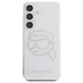 Калъф за Samsung Galaxy S25 - Karl Lagerfeld - IML Rhinestones (KLHCS25SHKHDCELT) - Transparent Karl Head