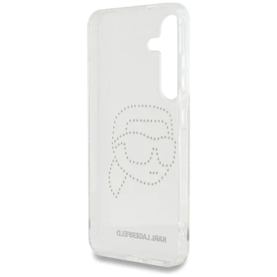 Калъф за Samsung Galaxy S25 - Karl Lagerfeld - IML Rhinestones (KLHCS25SHKHDCELT) - Transparent Karl Head