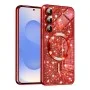 Калъф за Samsung Galaxy S25 - Луксозен Glitter MagSafe - Червен