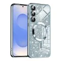 Калъф за Samsung Galaxy S25 - Луксозен Glitter MagSafe - Светло син