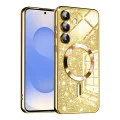 Калъф за Samsung Galaxy S25 - Луксозен Glitter MagSafe - Златен
