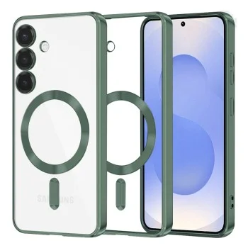 Калъф за Samsung Galaxy S25 - Luxury Crystal MagSafe - Deep Green